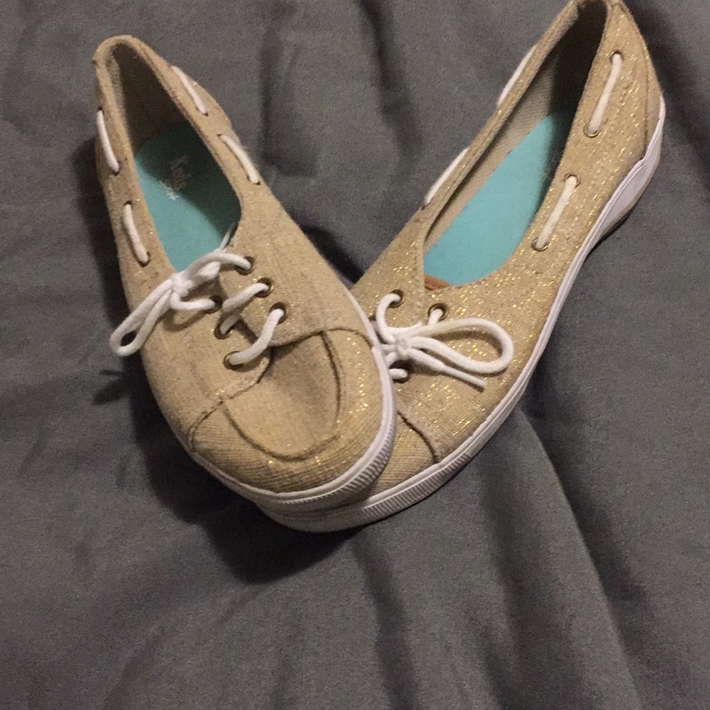 Keds sport tan and gold shoes